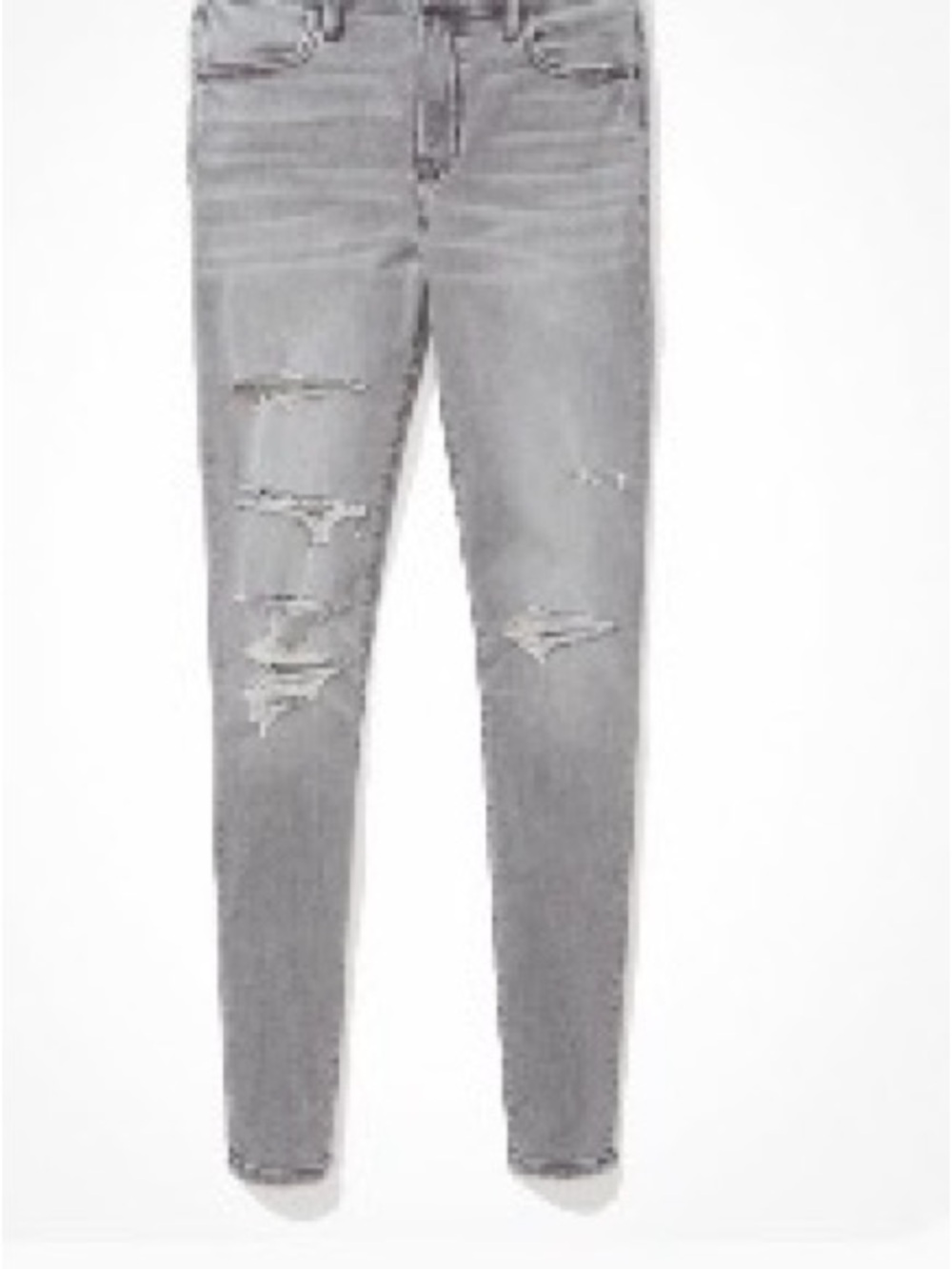 American Eagle Outfitters Gray Distressed Skinny Jeans